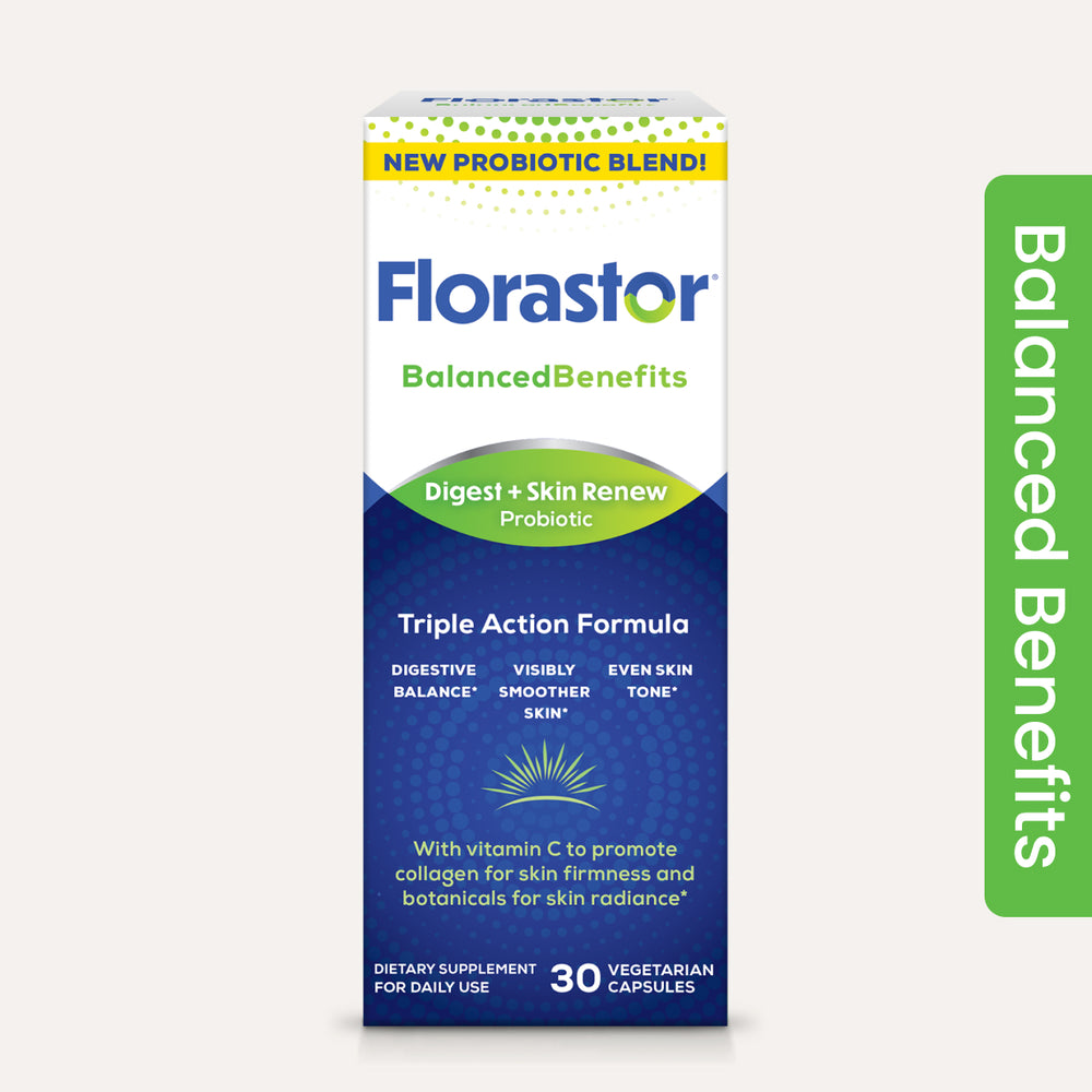 Florastor® Balanced Benefits Digest + Skin Renew Probiotic Supplement