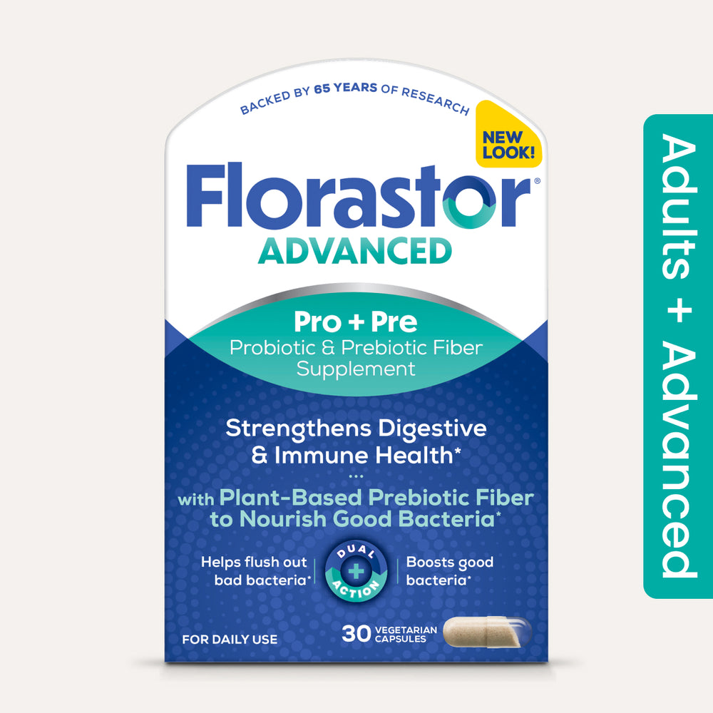 Florastor® Advanced Pro + Pre Probiotic & Prebiotic Fiber Supplement