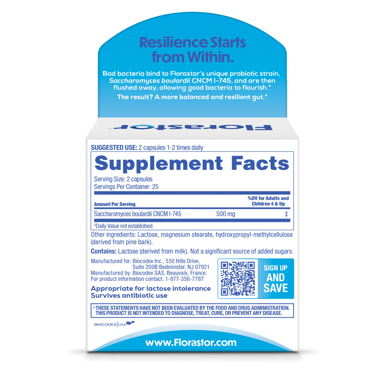 Florastor® Dual Action Probiotic Supplement